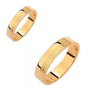 Ζευγάρι Βέρες Γάμου-Αρραβώνα Χρυσές VLV-109-1010167Y