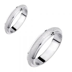 Ζευγάρι Βέρες Γάμου-Αρραβώνα Λευκόχρυσες VLV-11-1010184W