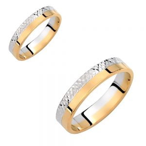 Ζευγάρι Βέρες Γάμου-Αρραβώνα Δίχρωμες VLV-110-1010172D