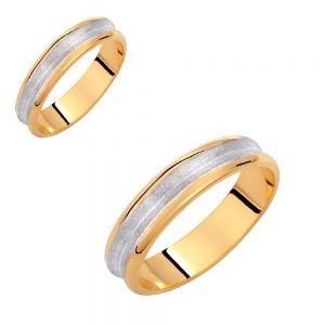 Ζευγάρι Βέρες Γάμου-Αρραβώνα Δίχρωμες VLV-112-1010171D