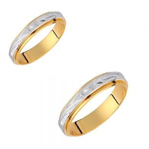 Ζευγάρι Βέρες Γάμου-Αρραβώνα Δίχρωμες VLV-12-1010183D