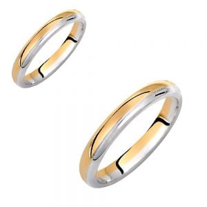 Ζευγάρι Βέρες Γάμου-Αρραβώνα Δίχρωμες VLV-130-1010157D