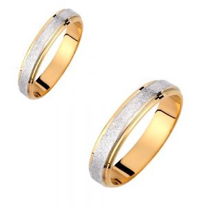 Ζευγάρι Βέρες Γάμου-Αρραβώνα Δίχρωμες VLV-14-1010187D