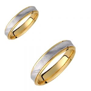 Ζευγάρι Βέρες Γάμου-Αρραβώνα Δίχρωμες VLV-15-1010186D