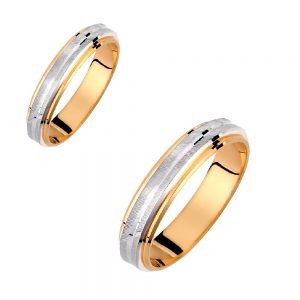 Ζευγάρι Βέρες Γάμου-Αρραβώνα Δίχρωμες VLV-15-1010185D