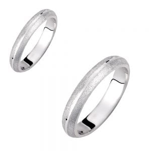 Ζευγάρι Βέρες Γάμου-Αρραβώνα Λευκόχρυσες VLV-16-1010190W