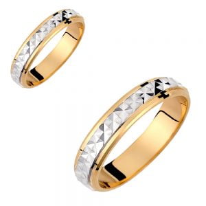 Ζευγάρι Βέρες Γάμου-Αρραβώνα Δίχρωμες VLV-18-1010188D