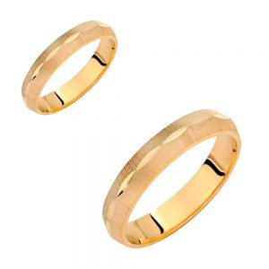 Ζευγάρι Βέρες Γάμου-Αρραβώνα Χρυσές VLV-180-1010159Y