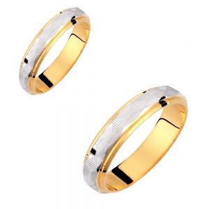 Ζευγάρι Βέρες Γάμου-Αρραβώνα Δίχρωμες VLV-19-1010173D