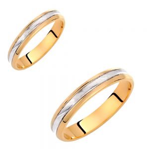 Ζευγάρι Βέρες Γάμου-Αρραβώνα Δίχρωμες VLV-191-1010158D