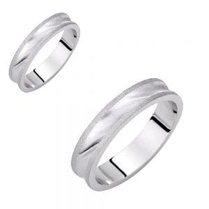 Ζευγάρι Βέρες Γάμου-Αρραβώνα Λευκόχρυσες VLV-192-1010163W