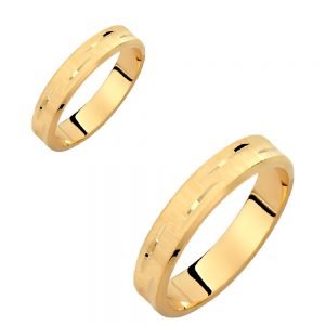 Ζευγάρι Βέρες Γάμου-Αρραβώνα Χρυσές VLV-170-1010160Y