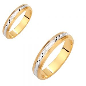 Ζευγάρι Βέρες Γάμου-Αρραβώνα Δίχρωμες VLV-194-1010161D