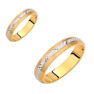 Ζευγάρι Βέρες Γάμου-Αρραβώνα Δίχρωμες VLV-197-1010148D