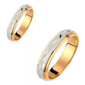 Ζευγάρι Βέρες Γάμου-Αρραβώνα Δίχρωμες VLV-20-1010174D