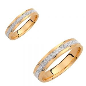 Ζευγάρι Βέρες Γάμου-Αρραβώνα Δίχρωμες  VLV-601-1010146D