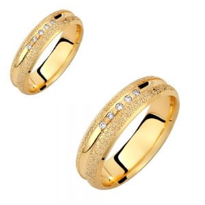 Ζευγάρι Βέρες Γάμου-Αρραβώνα Χρυσές VLV-606-1010150Y