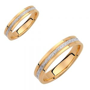 Ζευγάρι Βέρες Γάμου-Αρραβώνα Δίχρωμες VLV-615-1010153D