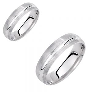 Ζευγάρι Βέρες Γάμου-Αρραβώνα Λευκόχρυσες VLV-715-1010223W