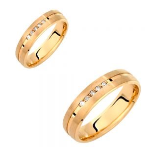 Ζευγάρι Βέρες Γάμου-Αρραβώνα Χρυσές VLV-722-1010139Y