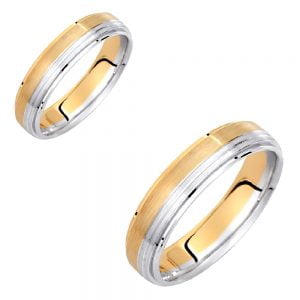 Ζευγάρι Βέρες Γάμου-Αρραβώνα Δίχρωμες VLV-924-1010137D