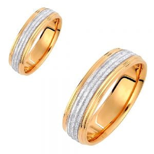 Ζευγάρι Βέρες Γάμου-Αρραβώνα Δίχρωμες VLV-766-1010143D