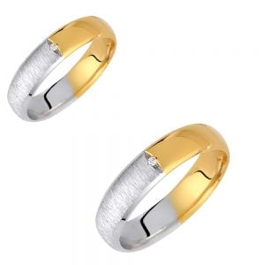 Ζευγάρι Βέρες Γάμου-Αρραβώνα Δίχρωμες VLV-801-1010117D