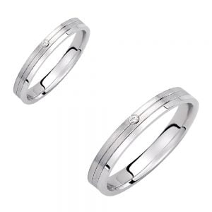 Ζευγάρι Βέρες Γάμου-Αρραβώνα Λευκόχρυσες VLV-904-1010121W