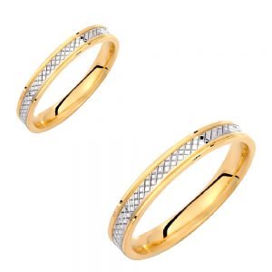 Ζευγάρι Βέρες Γάμου-Αρραβώνα Δίχρωμες VLV-915-1010200D