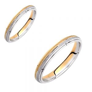 Ζευγάρι Βέρες Γάμου-Αρραβώνα Δίχρωμες VLV-918-1010227D