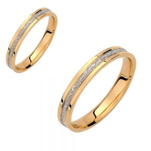 Ζευγάρι Βέρες Γάμου-Αρραβώνα Δίχρωμες VLV-928-1010225D