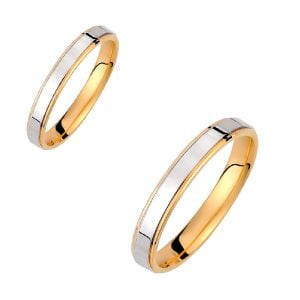 Ζευγάρι Βέρες Γάμου-Αρραβώνα Δίχρωμες VLV-933-1010230D