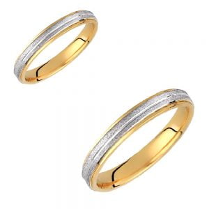 Ζευγάρι Βέρες Γάμου-Αρραβώνα Δίχρωμες VLV-911-101023D