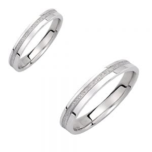 Ζευγάρι Βέρες Γάμου-Αρραβώνα Λευκόχρυσες VLV-937-1010202W