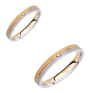 Ζευγάρι Βέρες Γάμου-Αρραβώνα Δίχρωμες VLV-951-1010193D