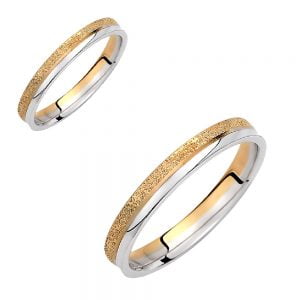 Ζευγάρι Βέρες Γάμου-Αρραβώνα Δίχρωμες VLV-953-1010191D