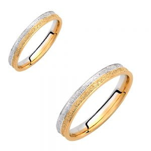 Ζευγάρι Βέρες Γάμου-Αρραβώνα Δίχρωμες VLV-596-1010195D