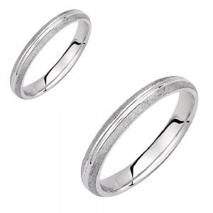 Ζευγάρι Βέρες Γάμου-Αρραβώνα Λευκόχρυσες VLV-962-1010229W