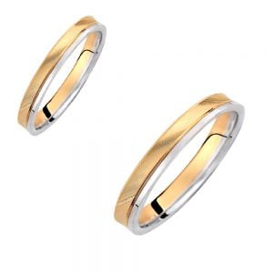 Ζευγάρι Βέρες Γάμου-Αρραβώνα Δίχρωμες VLV-963-1010197D