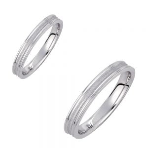 Ζευγάρι Βέρες Γάμου-Αρραβώνα Λευκόχρυσες VLV-980-1010228W