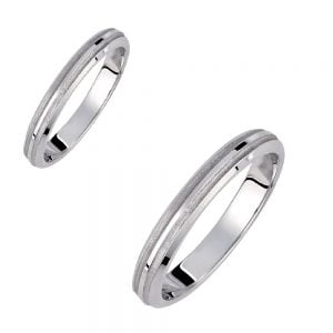 Ζευγάρι Βέρες Γάμου-Αρραβώνα Λευκόχρυσες VLV-986-1010232W