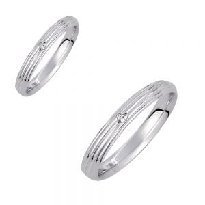 Ζευγάρι Βέρες Γάμου-Αρραβώνα Λευκόχρυσες VLV-992-1010236W