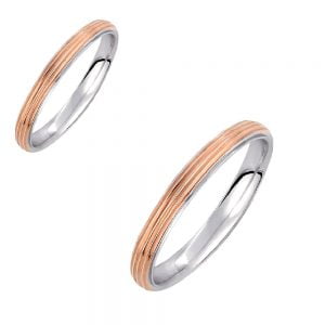 Ζευγάρι Βέρες Γάμου-Αρραβώνα Δίχρωμες VLV-997-1010235D