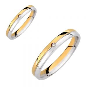 Ζευγάρι Βέρες Γάμου-Αρραβώνα Δίχρωμες VLV-999-1010239D