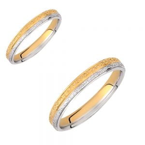 Ζευγάρι Βέρες Γάμου-Αρραβώνα Δίχρωμες VLV-605-1010238D