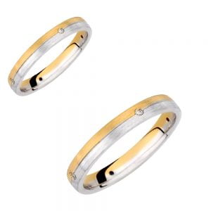 Ζευγάρι Βέρες Γάμου-Αρραβώνα Δίχρωμες VLV-706-1010237D