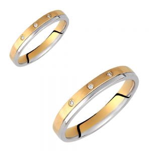 Ζευγάρι Βέρες Γάμου-Αρραβώνα Δίχρωμες VLV-707-1010242D