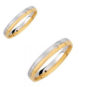 Ζευγάρι Βέρες Γάμου-Αρραβώνα Δίχρωμες VLV-709-1010241D