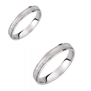 Ζευγάρι Βέρες Γάμου-Αρραβώνα Λευκόχρυσες VLV-05-1010240W