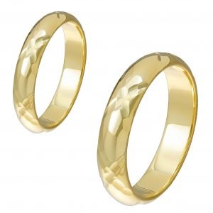 Ζευγάρι Βέρες Γάμου-Αρραβώνα Χρυσές MLV-101-101090Y